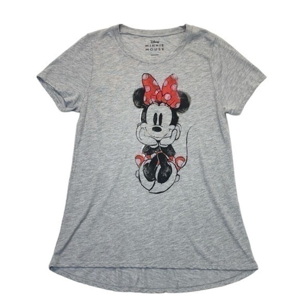 Disney Minnie Mouse Graphic T-shirt Size Large heather gray short sleeve tee